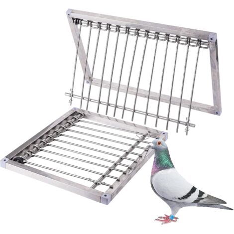 Cage à oiseaux pour pigeons, porte poulailler, maison, entrée, course automatique, cadre en fil de poule, fournitures fenêtre, métal (39 x 26 cm) - 39 26cm