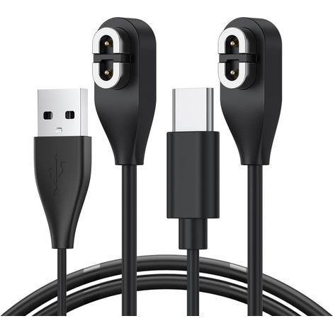 2 cables de carga, cables de carga magnéticos USB-A y USB-C, compatibles con Aftershokz Aeropex AS800, Shokz OpenRun Pro, OpenRun, OpenRun Mini, OpenComm (1/5)