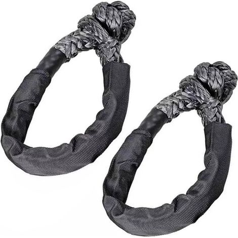 2 pcs Soft Shackles 17T Breaking Strength - Recovery Rope for Trailer Rescue, Gray, 12 mm x 55 cm (1/5)