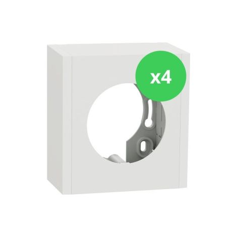 Schneider - Odace 2025 - LOT de 4 Bou00eetes pour montage en saillie - 1 poste - Blanc craie - Ru00e9f : S920762 x 4 (1/3)