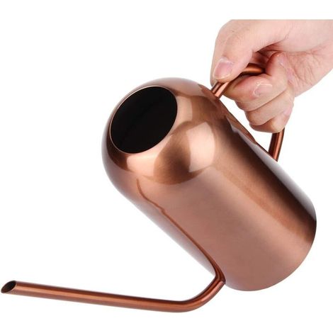 Arrosoir de jardin 1,5 L - Arrosoir à long bec en acier inoxydable pour arrosoir de jardin, rouge cuivré (1/5)