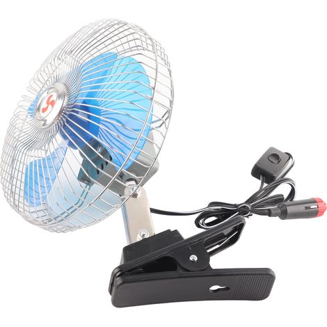 Ventilateur oscillant 12V 25W mini clipable pour voiture camion tableau de bord rafraîchissant portable (1/5)