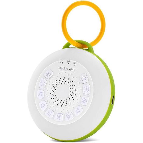 Weißrauschgenerator mit 11 einstellbaren Weißrauschstufen, Nachtlicht, Bluetooth-Lautsprecher und Timer (grün). (1/5)