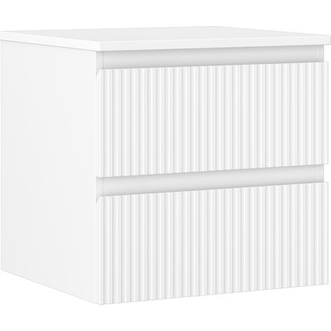 Mexen Rivel Badezimmerschrank 50 cm mit Platte, 2 Schubladen, geriffelt, weiß matt - 91A20-05047-2-BFFC01 (1/5)