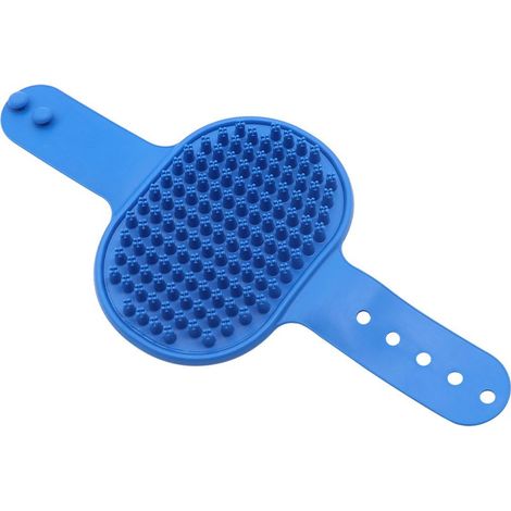 Brosse de bain bleue en silicone pour animaux de compagnie, 26,2 x 12,5 cm, pour chiens, pour le brossage, le bain et le massage des chats. (1/5)