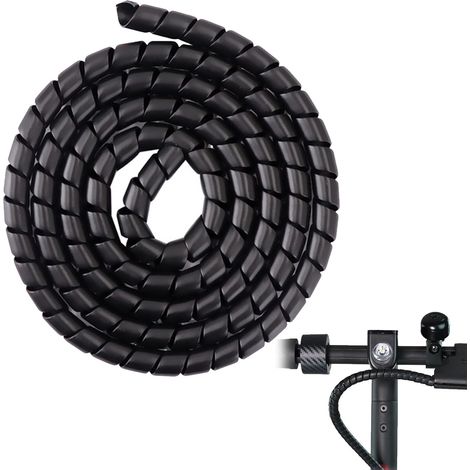 Spirale de câble en TPU de 100 cm pour scooter électrique M365/1S/Pro, tuyau flexible en spirale noir, découpable, protection de câble robuste et organisateur de câbles pour (1/5)