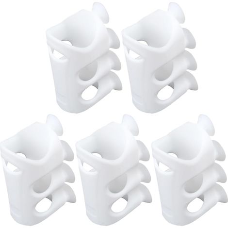 Supports de pommeau douche réglables en silicone SECFOU , blancs , lot 5 avec ventouses . Installez