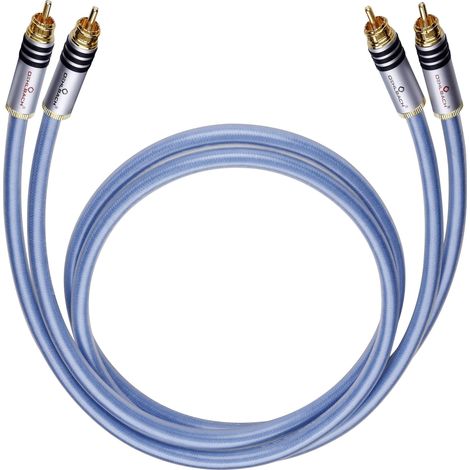Cinch-RCA audio Câble de raccordement [2x Cinch-RCA mâle - 2x Cinch-RCA mâle] 0.50 m bleu contacts dorés Oehlbach XXL® (1/4)