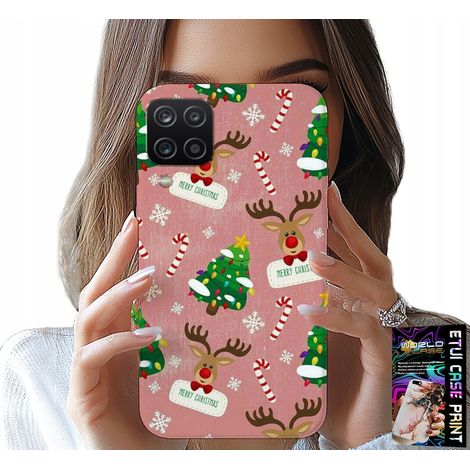 Custodia per Samsung A12 / M12 - Motivo natalizio con renne e albero di Natale (1/5)