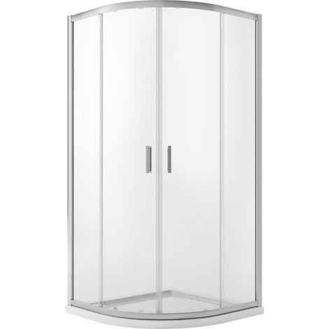 Box doccia semicircolare vetro trasparente h 198 mod. Ready 80x80 cm
