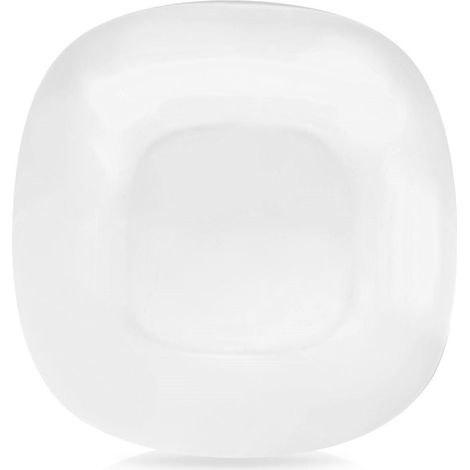 Assiette a dessert carree blanche en verre opale elegant