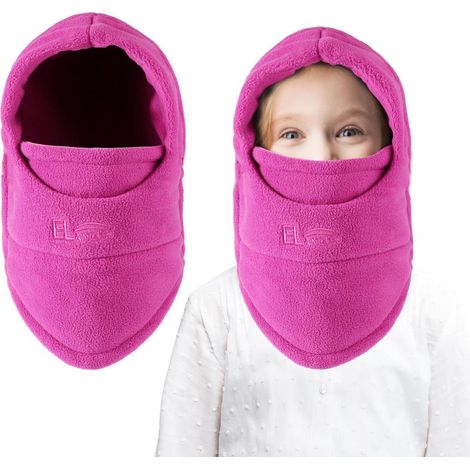 Kinder Sturmhaube Thermo Fleece winddicht verstellbar für 4-12 Jahre, rosa (1/5)
