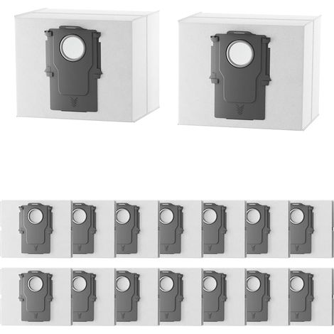 16 Sacs Aspirateur Compatibles avec Roborock S8 Pro Ultra, S8+, S7 Pro Ultra, S7 MaxV Ultra, Q7+, Q7 Max+, Q5+, Q5, 3L Sacs Poussire de Grande Capacit,Pices de Rechange pour Aspirateurs (1/5)