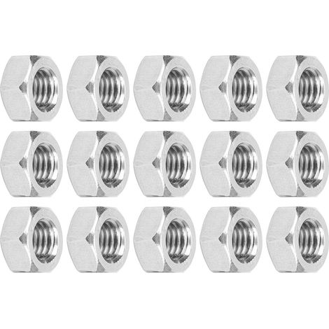 Écrous hexagonaux M8 en inox 304, lot de 100 pièces, visserie résistante à la corrosion, filetage standard, fixation durable pour bricolage et industrie. (1/5)