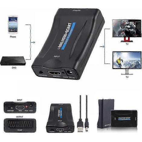 Adaptateur HDMI vers SCART 2025, convertisseur vidéo composite, adaptateur audio, lecteur DVD 1080p (1/5)