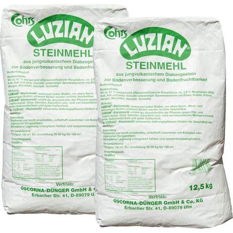 Luzian Steinmehl 25 kg Basalt Bodenaktivator Bodenverbesserer Bodenhilfsstoff