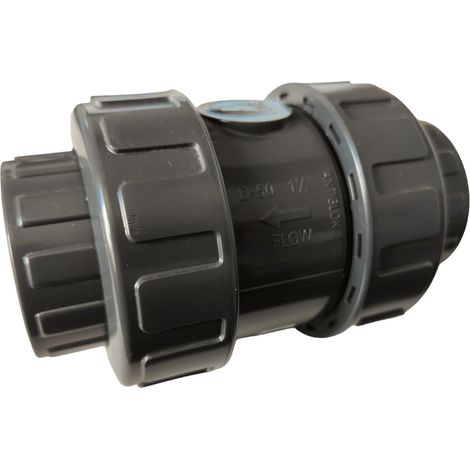 Clapet Anti-Retour PVC - 1 Unité - Pression Diamètre 63mm - Système à Ressort - Pour Circuits Hydrauliques - Collage Femelle x Femelle (1/4)
