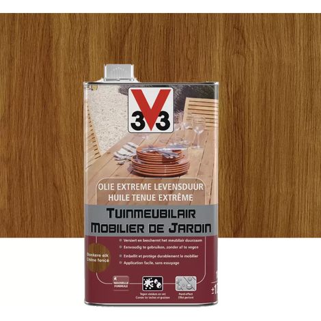 Huile mobilier De Jardin Tenue Extrême V33 Chêne foncé Mat 0,5 L (1/2)