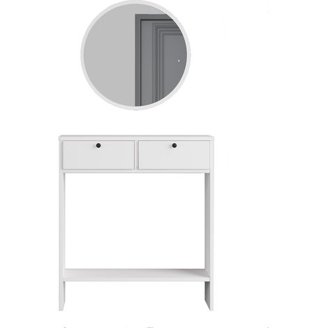 Cómoda Larris Con Espejo, 2 Cajones 24 Cm Blanco (1/3)