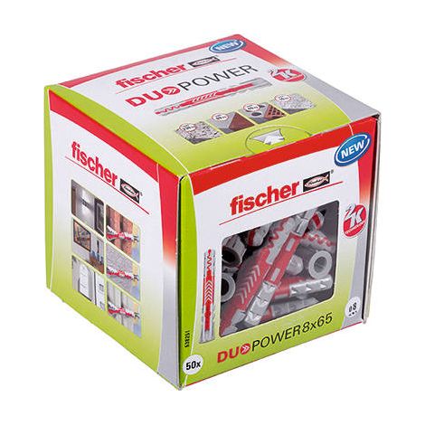 Fischer DUOPOWER 8 x 65 Taco de Nylon Gris Polivalente