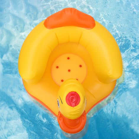 Canard Bébé Siège de Bain Gonflable Jaune Sécurisé avec Dossier et Support 60KG