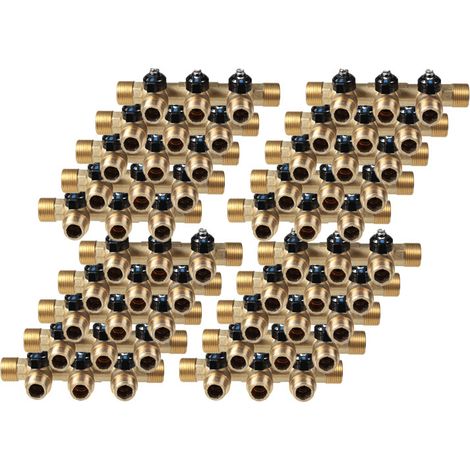 20 Collecteurs mini-vanne mâle 3/4" (20/27) - femelle 1/2" (15/21) - 3 piquages mâle 1/2" (15/21) - Arcanaute