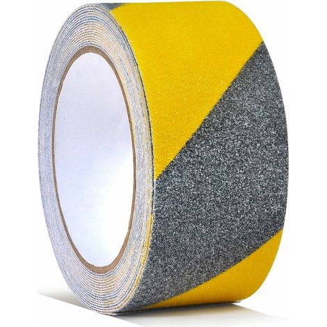 Ahlsen cm x 5 m selbstklebendes Anti-Rutsch-Klebeband, stark klebendes Anti-Rutsch-Selbstklebeband für drinnen und draußen für Arbeitssicherheit und Heimsicherheitsband, Schwarz/Gelb (1/5)