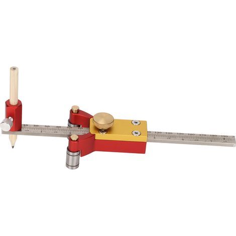 Règle de traçage 3 en 1, jauge de dessin à Arcs parallèles multifonctions, outils de bricolage métrique impérial (1/5)
