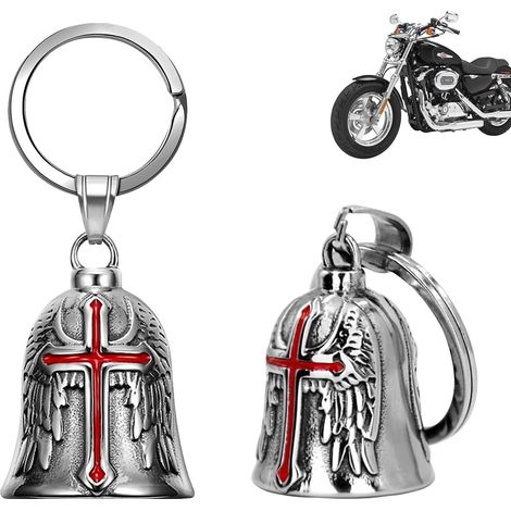 XNZMYN 2 Pièces Fahrradglocke, ölig Guardian Bell Motorrad, Motorrad Glöckchen, Motorrad Glocke Glücksbringer mit Ring Zum Aufhängen, für Segne Den Frieden