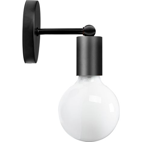 APPLIQUE da PARETE 392205 METALLO NERO OPACO SFERA 1-PUNTI LUCE E27 10X10X8CM