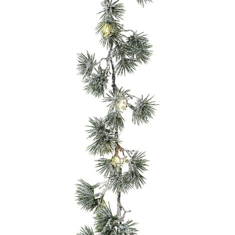 Kaemingk Weihnachtsdeko Girlande mit Micro LED Grün beschneidt L: 1,9 m B: 8 cm H: 5 cm - Kunstpflanzen