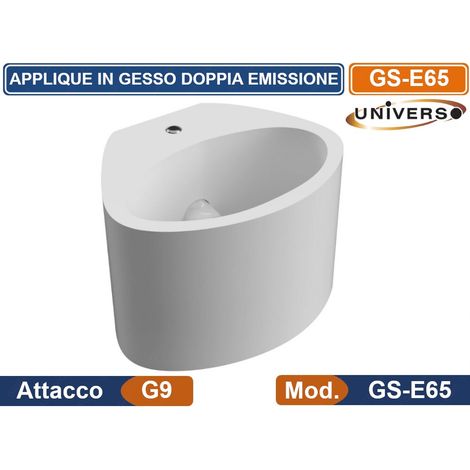 APPLIQUE PLAFONIERA OVALE IN GESSO VERICIABILE CON DOPPIA EMISSIONE LUMINOSA 25W CON PORTALAMPADA G9 (1/3)