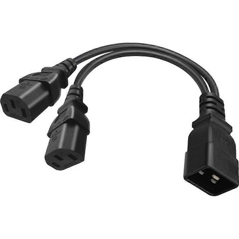 C20 auf 2x C13 Y-Splitter-Netzkabel, einzeln, IEC 320 C20 Stecker auf C13 Buchse