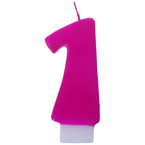 Candela numero "1", rosa, 1 pz.