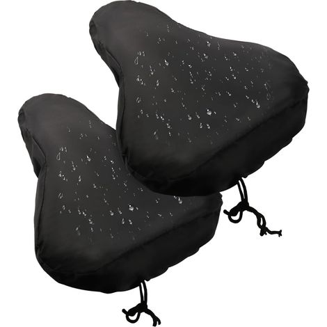 Housse de selle de vélo imperméable en deux parties - noire-AquaForge (1/5)