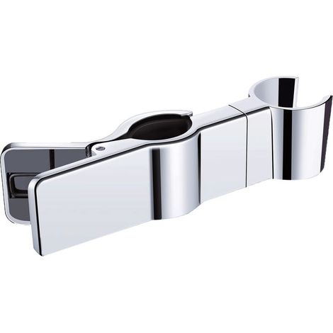 Support de douchette, métal, réglable, argent (1/5)