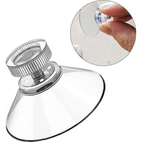 Ventouses,lot de 30 Ventouses avec Filetage et écrous moletés Ø 45 mm, Transparentes, pour Voiture, Camping, vitre, Pare-Soleil (1/4)