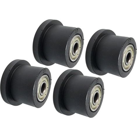 Lot de 4 roulettes de rechange en nylon pour rameur - Trou de 8 mm - Silencieux et lisse - Équipement de fitness (1/5)