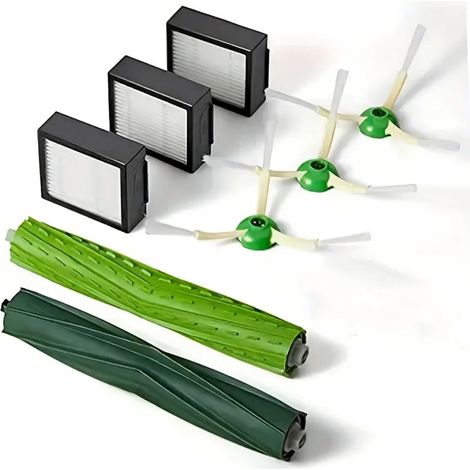 Juego de accesorios de 7 piezas - iRobot Serie E y J - i7 i8 i6 i5 i4 i3 i1 E5 E6 J5 J6 J7 J8 J9 Plus - 3 filtros - 3 cepillos laterales - 7 piezas (1/3)