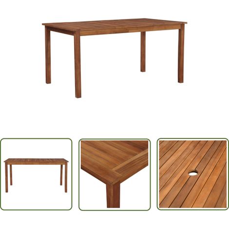 The Living Store Gartentisch 150x90x74 cm Massivholz Akazie - Holztisch - Esstisch - Gartentisch - Akazienholz - Outdoor Möbel (1/5)