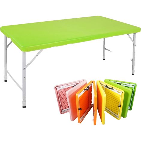 Table pliante, hauteur réglable, design robuste, Vert (1/2)