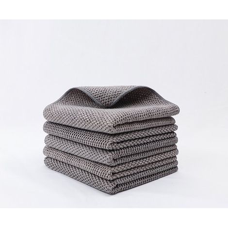 Reinigungstuch, wiederverwendbare, saugfähige Mikrofasertücher, fusselfreie Mikrofaser Geschirrtücher, 5er Pack, zum Abwischen von Autos, Küche u (1/5)