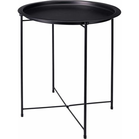 Tavolino laterale in metallo nero 47xh50 cm (1/3)