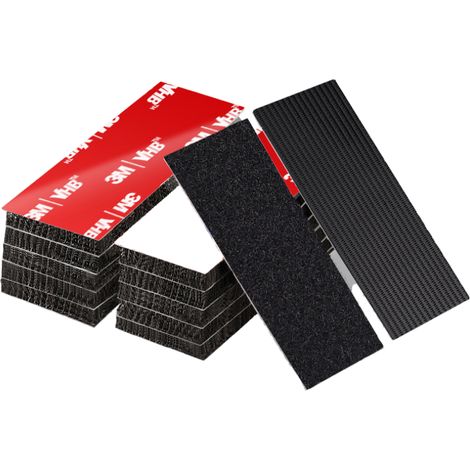Lot de 20 bandes velcro double face réutilisables rectangulaires anti-rayures, 3 x 10 cm, pour le bricolage à domicile (1/5)