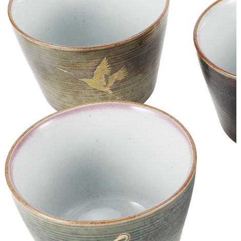Jeu de 4 Bols à Thé Céramique Type2 en Style Japonais Antique, Ensemble pour Kung Fu et Boisson de Mano (1/5)
