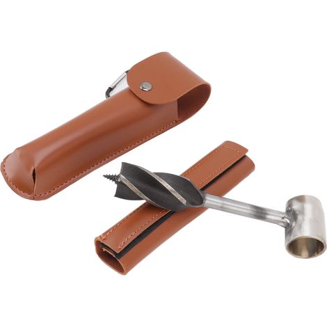 Multifonction Survie Extérieur Perçage Acier Inoxydable avec Pochette Marron