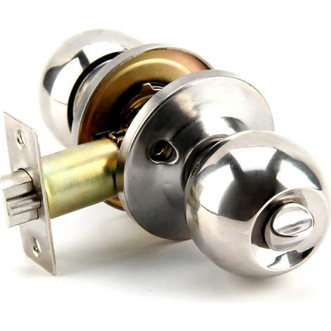 Ensemble de poignées de porte AllRight en acier inoxydable, poignées de porte rondes avec clés, convenant aux maisons, bureaux et lieux de travail. (1/5)