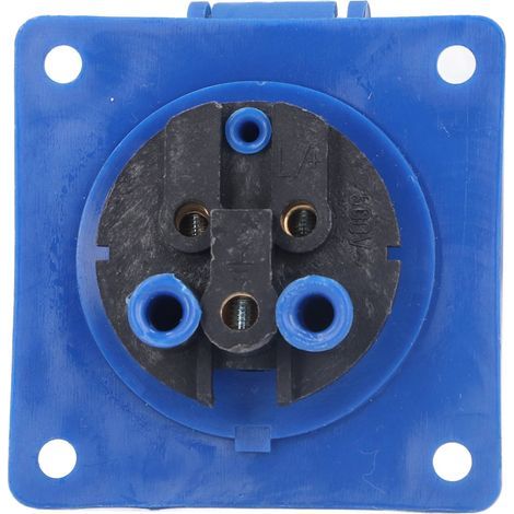 Verdeckte 3-polige Industriesteckdose, blauer Messing-PC-Stecker, CEE-Stecker für IP44 220-250V-Netzteil (1/5)