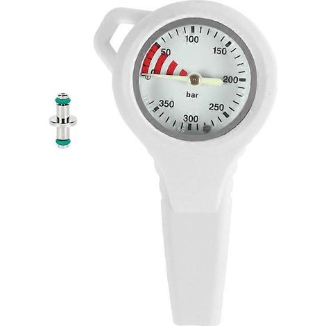 Manomètre de plongée sous-marine avec rotation à 360° et cadran lumineux (blanc) (1/5)