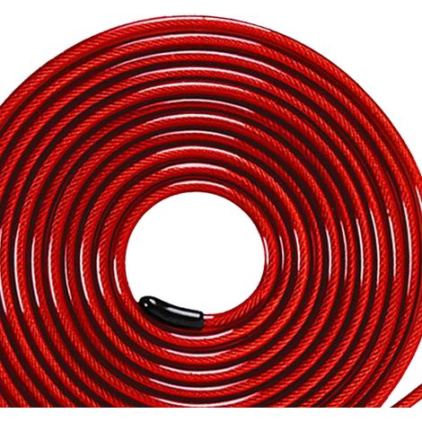 câble de rechange pour corde à sauter, 300 cm de long, en acier, pour corde à sauter 75PAI rouge (1/5)